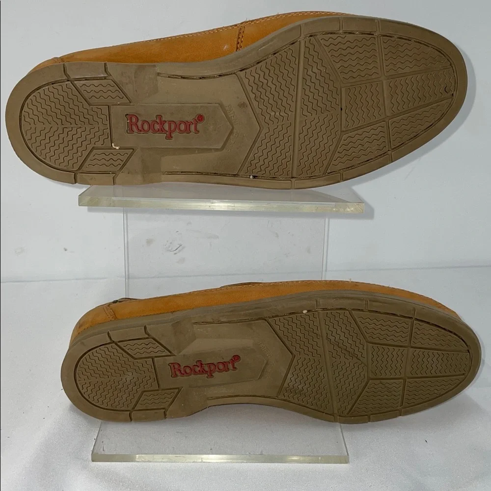 ROCKPORT LEATHER NUBUCK TAN BOAT SHOES FTL-02-050